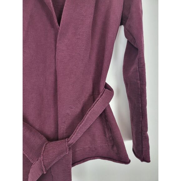 Lucky Brand Cardigan S Womens Long Sleeve Burgundy Pockets Pull Warm Lagen Look - Picture 2 of 5